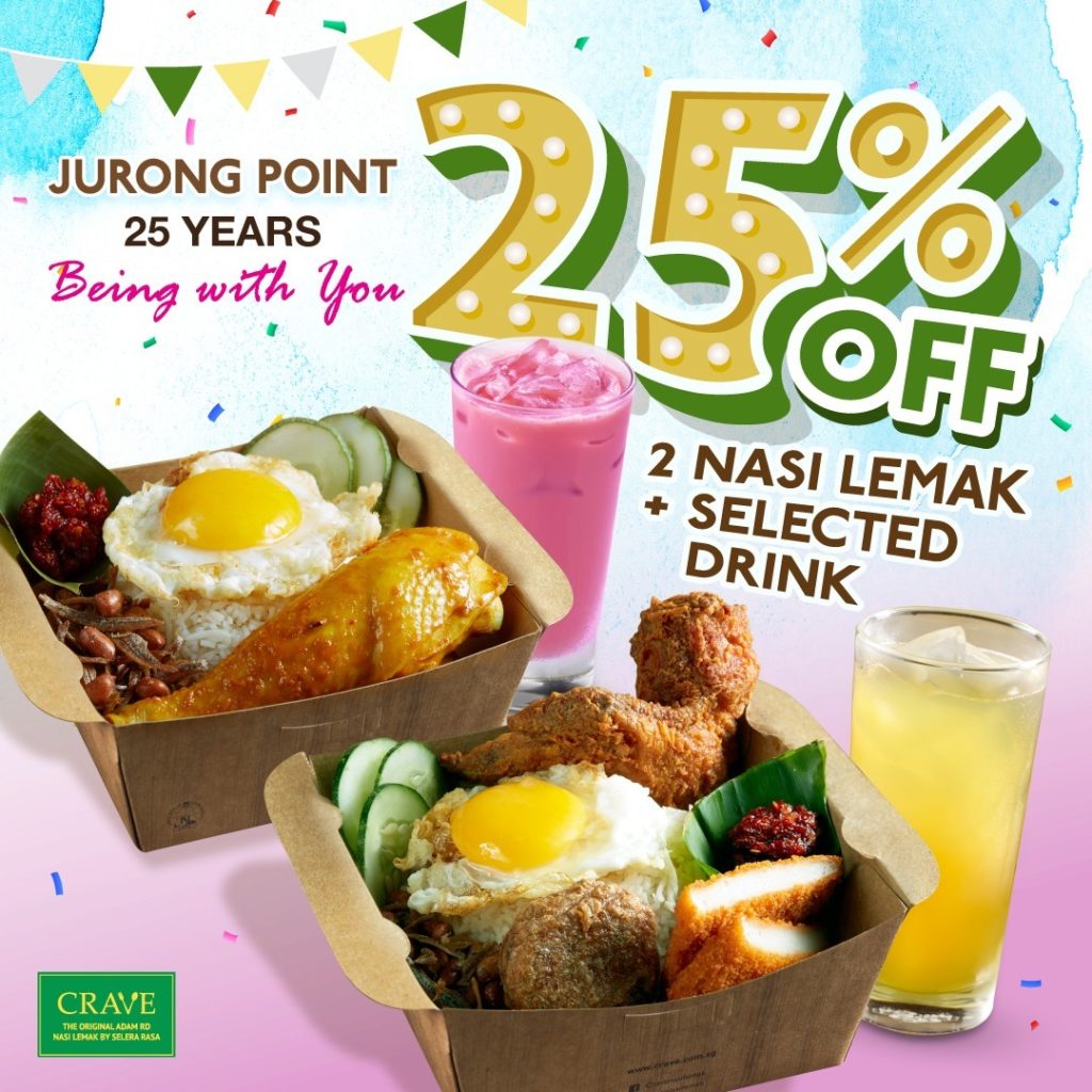 CRAVE Singapore Jurong Point Outlet 25% Off Promotion ends 8 Nov 2020 | Why Not Deals
