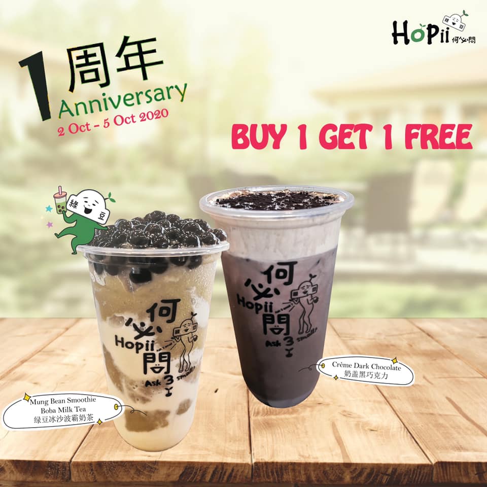 Hopii Singapore 1st Anniversary Buy 1 Get 1 FREE Promotion 2-5 Oct 2020 | Why Not Deals 2