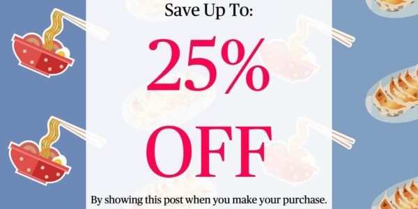 Kure Menya Singapore Show FB Post & Get Up To 25% Off Promotion