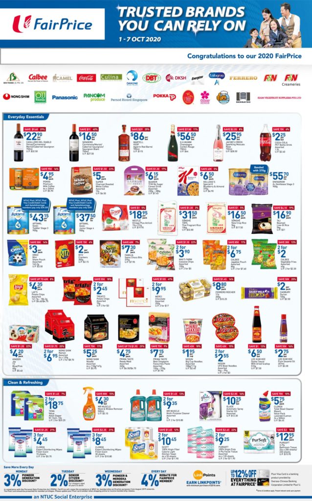 NTUC FairPrice Singapore Your Weekly Saver Promotions 1-7 Oct 2020 | Why Not Deals 8