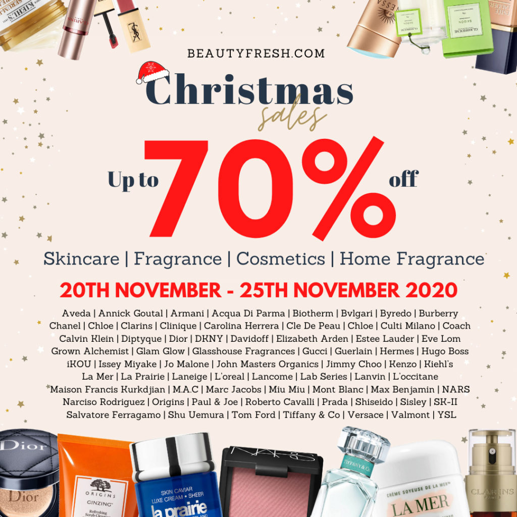 Beautyfresh X’mas Warehouse Sale up to 70% off La Mer, Estee Lauder, Kiehl's, Shiseido, Jo Malone and more | Why Not Deals