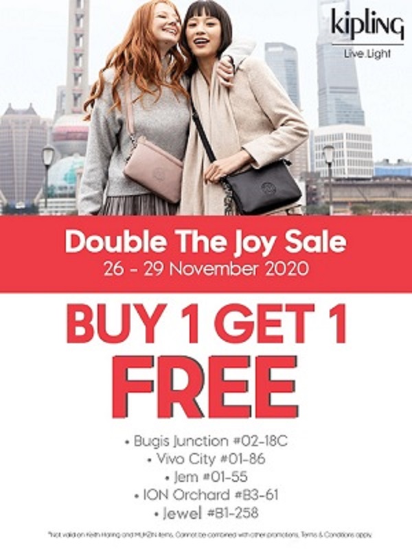 Kipling 1-for-1 Double The Joy Promotion 26 - 29 November 2020 | Why Not Deals 1
