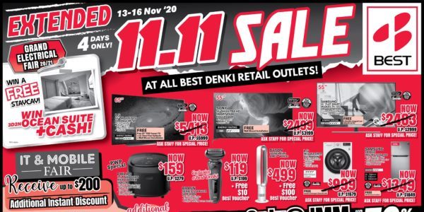 BEST Denki Singapore 11.11 Sale EXTENDED 13-16 Nov 2020