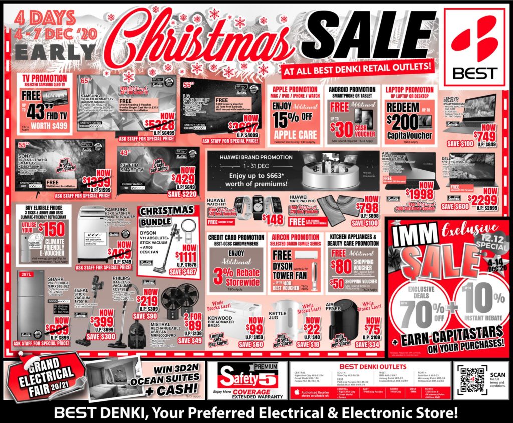 BEST Denki Singapore Christmas Sale 4-7 Dec 2020 | Why Not Deals