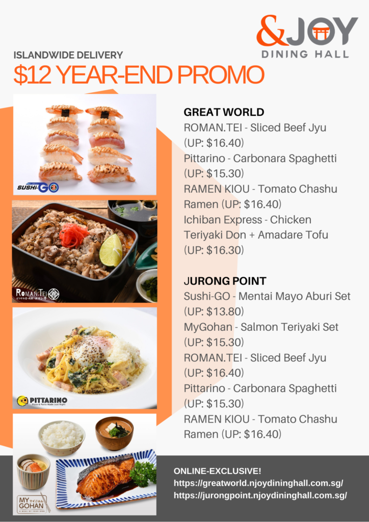 [Promo] $12 Year-End Promo from &Joy Dining Hall, Islandwide Delivery Exclusive! | Why Not Deals