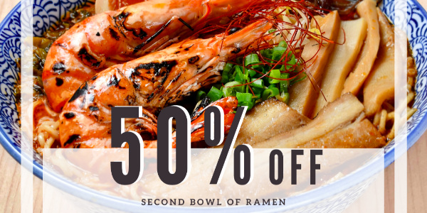 50% Off Second Bowl of Ramen at Menya Kanae (Novena) (25 – 31 January 2021)