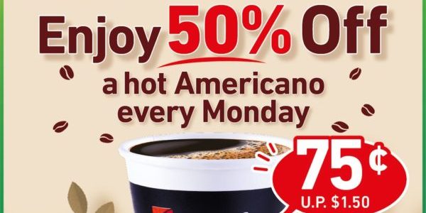 7-Eleven Singapore 50% Off Hot 7Café Americano Every Monday Promotion ends 22 Feb 2021