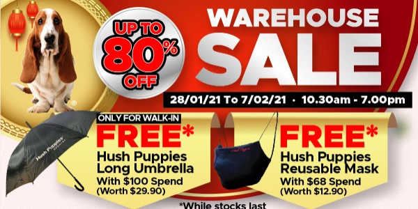 Celebrate Chinese New Year with Hush Puppies Apparel WAREHOUSE SALE up to 80% off!