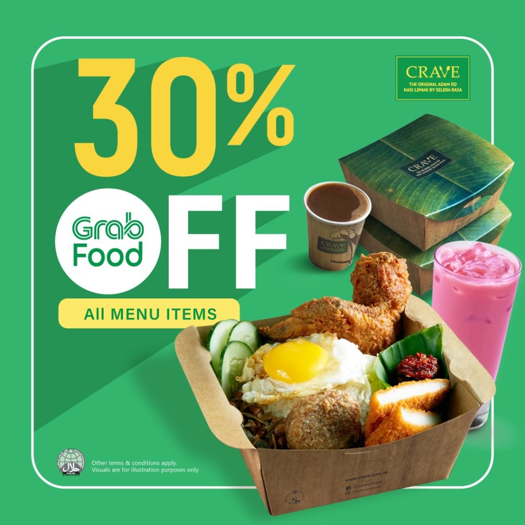 CRAVE Singapore GrabFood 30% Off Promotion ends 31 Jan 2021 | Why Not Deals