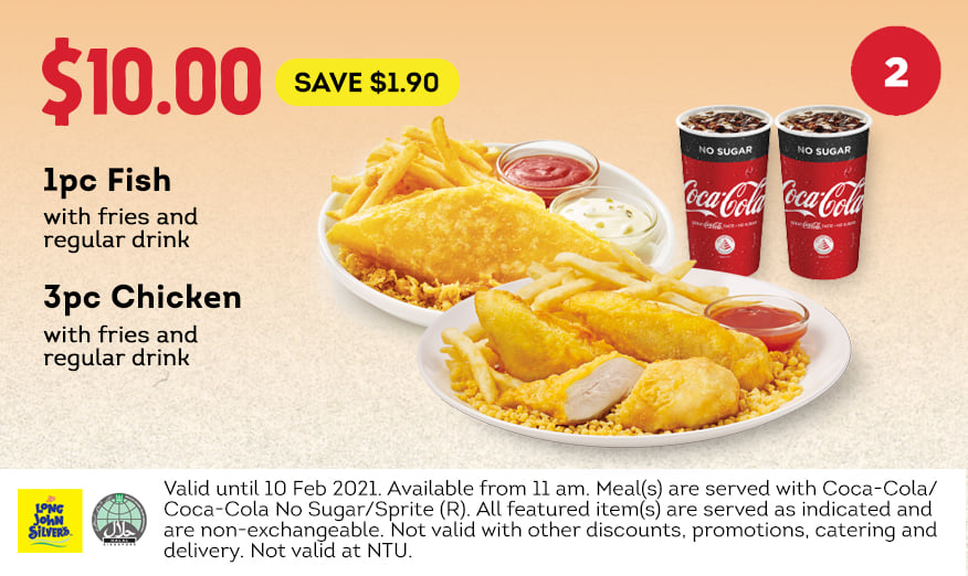Long John Silver's Singapore Dine In & Takeaway Coupons Promotion ends 10 Feb 2021 | Why Not Deals 2