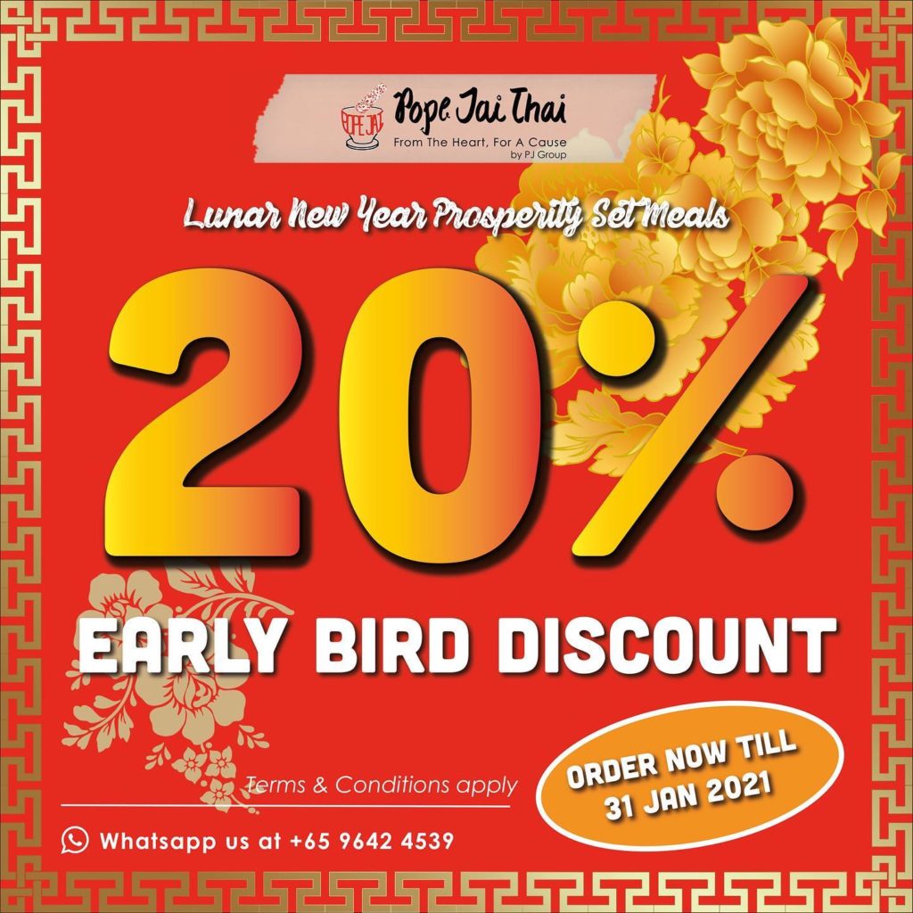 Pope Jai Thai Singapore Lunar New Year Prosperity Set Meals 20% Off Early Bird Promotion ends 31 Jan 2021 | Why Not Deals 1