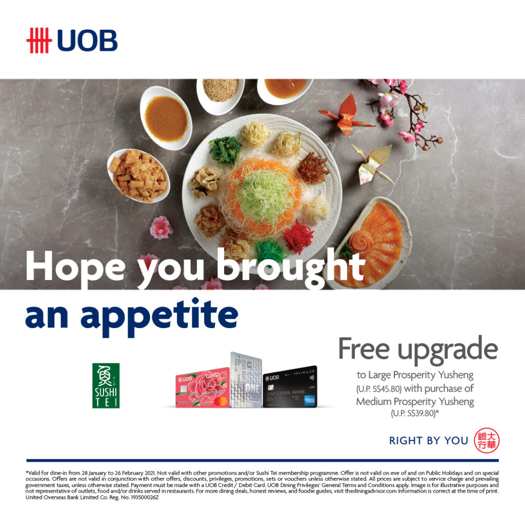 Enjoy a Free Upgrade on your Sushi Tei Prosperity Yusheng with your UOB Card this Chinese New Year! | Why Not Deals 1