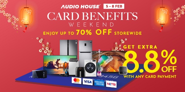 [Audio House Card Benefits Weekend] Enjoy Extra 8.8% OFF with Any Card Payment!