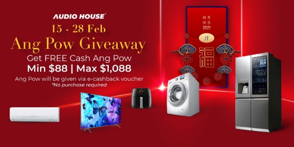 [Audio House eCash Ang Pow Giveaway] Redeem from $88 to $1,088 Worth of eCash Ang Pow at Audio House