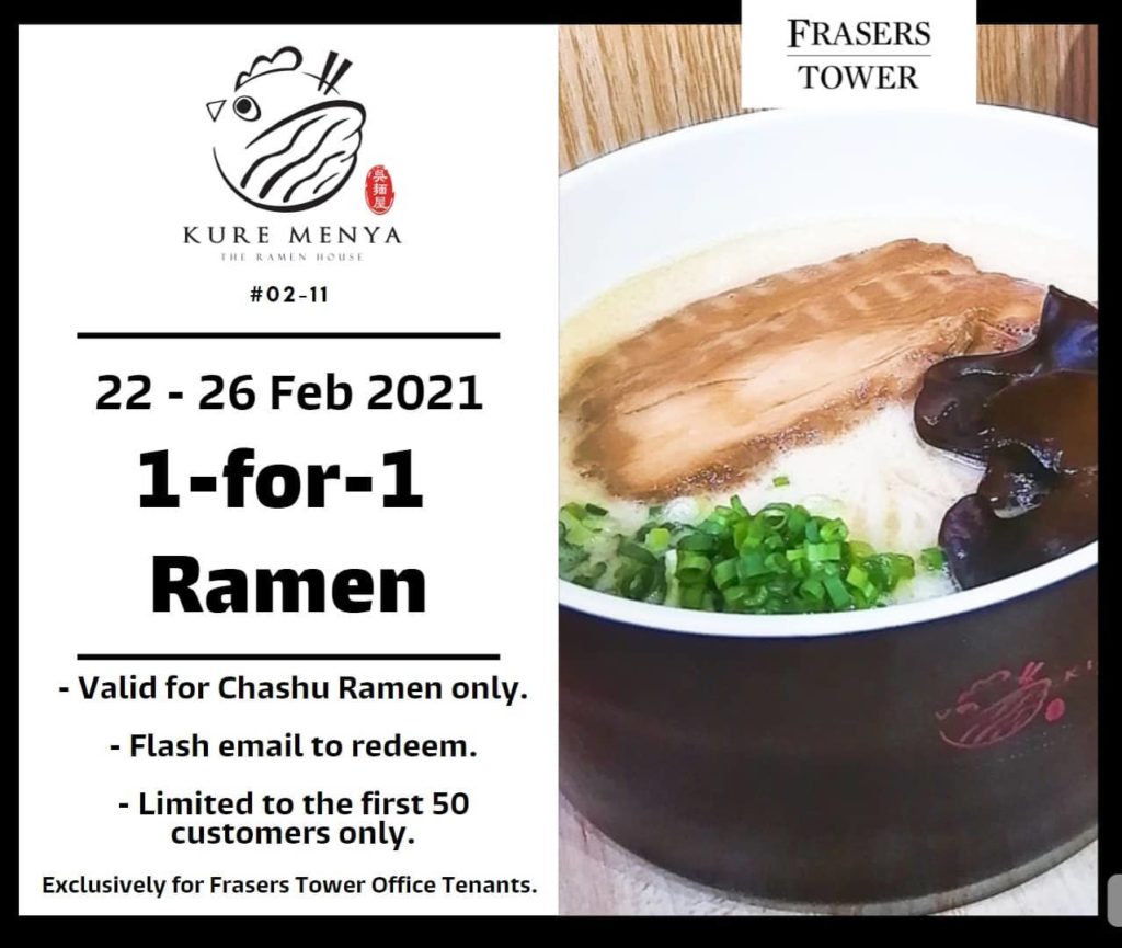 Kure Menya Singapore 1-for-1 Chashu Ramen Promotion 22-26 Feb 2021 | Why Not Deals