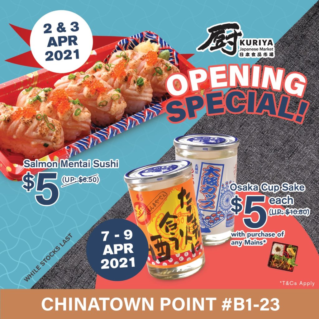 Kuriya Japanese Market Opens 11th Outlet at Chinatown Point with $5 Sushi & Sake Deals! | Why Not Deals