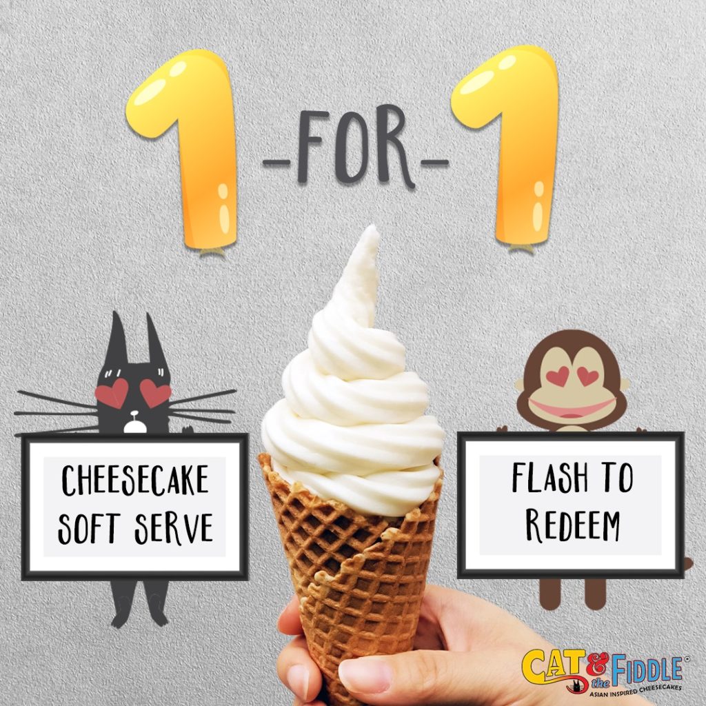 Cat & the Fiddle Cakes Singapore 1-for-1 Soft Serve Promotion ends 18 Apr 2021 | Why Not Deals