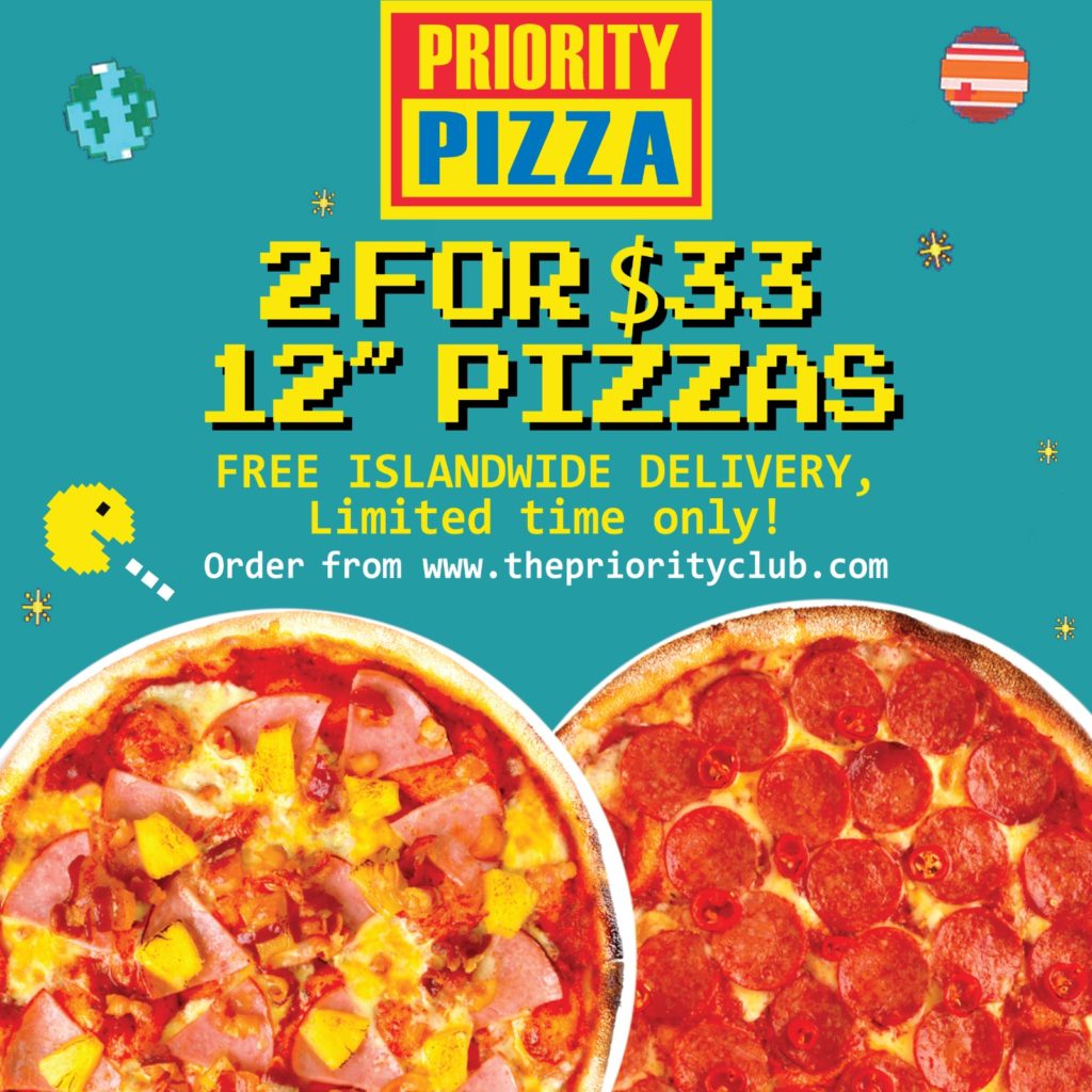 Two 12” Pizzas for only $33 at The Priority Club! | Why Not Deals