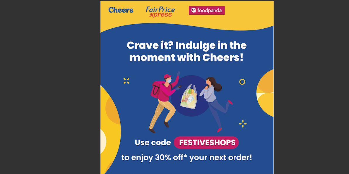 30% off Foodpanda when you shop with Cheers or FairPrice Xpress