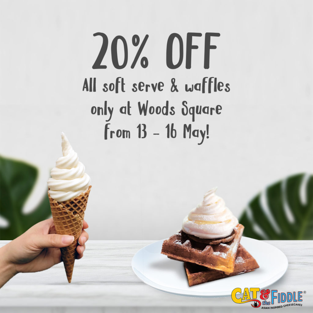Cat & the Fiddle Singapore 20% Off All Soft Serve & Waffles Promotion 13-16 May 2021 | Why Not Deals