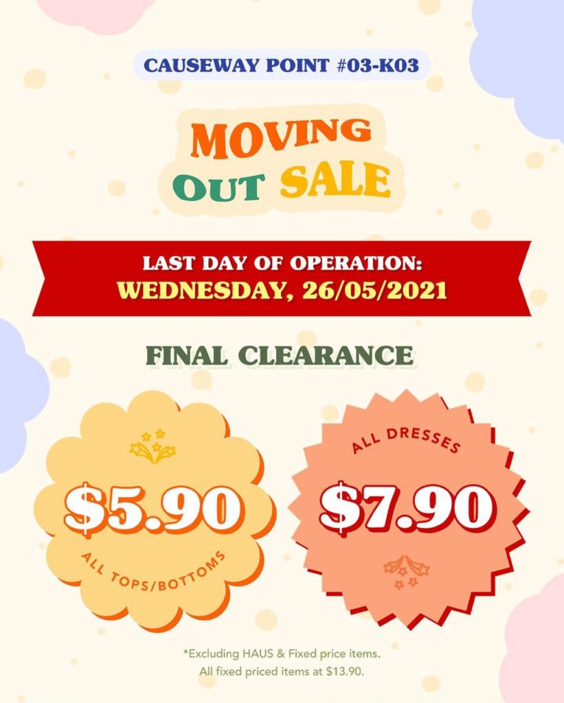 Refash Singapore Causeway Point Outlet Moving Out Sale ends 26 May 2021 | Why Not Deals