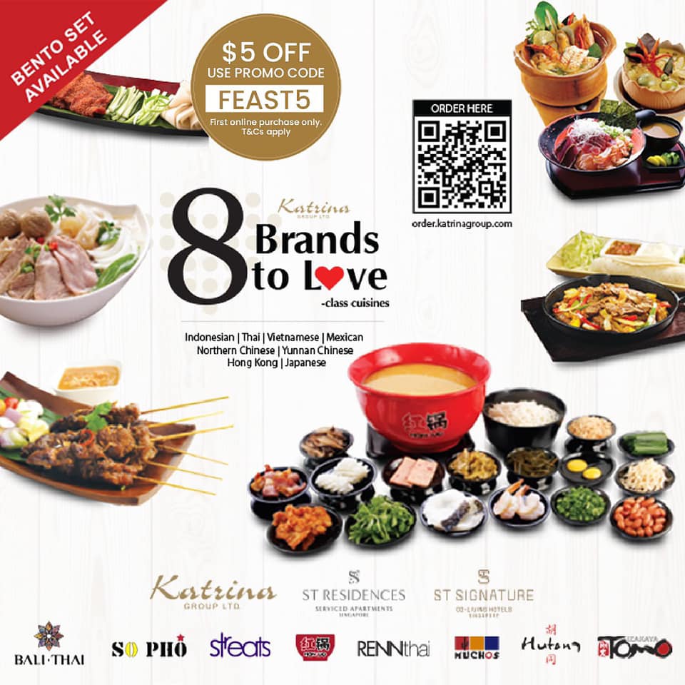$5 OFF Online Orders and Free Islandwide Delivery from All 8 Brands by Katrina Group! | Why Not Deals