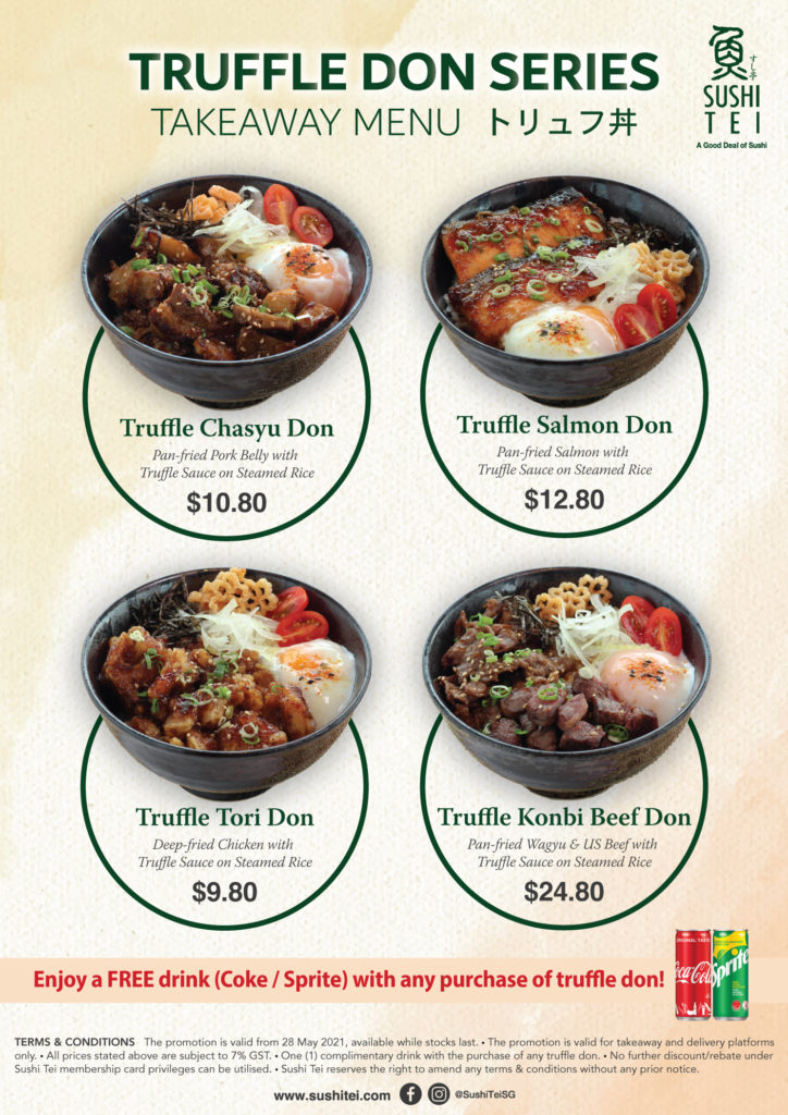 Sushi Tei launches a Truffle Don Series on their takeaway menu with free drink! | Why Not Deals