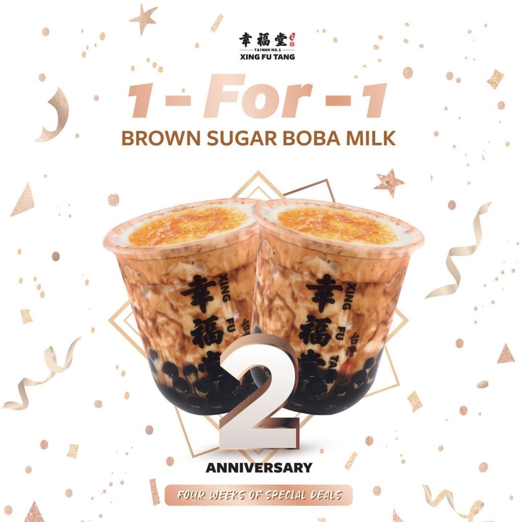 Xing Fu Tang Singapore 1-for-1 Brown Sugar Boba Milk 2nd Anniversary Promotion 7-13 Jun 2021 | Why Not Deals