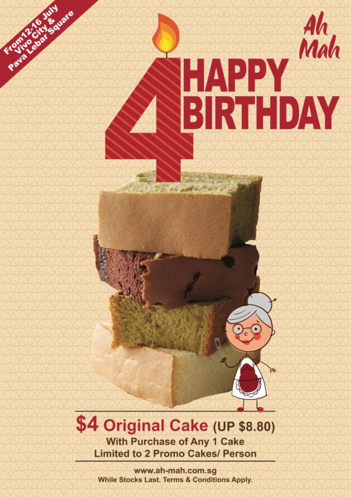 $4 Original Cake (U.P.$8.80) with Any Cake Purchase in Celebration of Ah Mah Homemade Cakes 4th Anniversary | Why Not Deals
