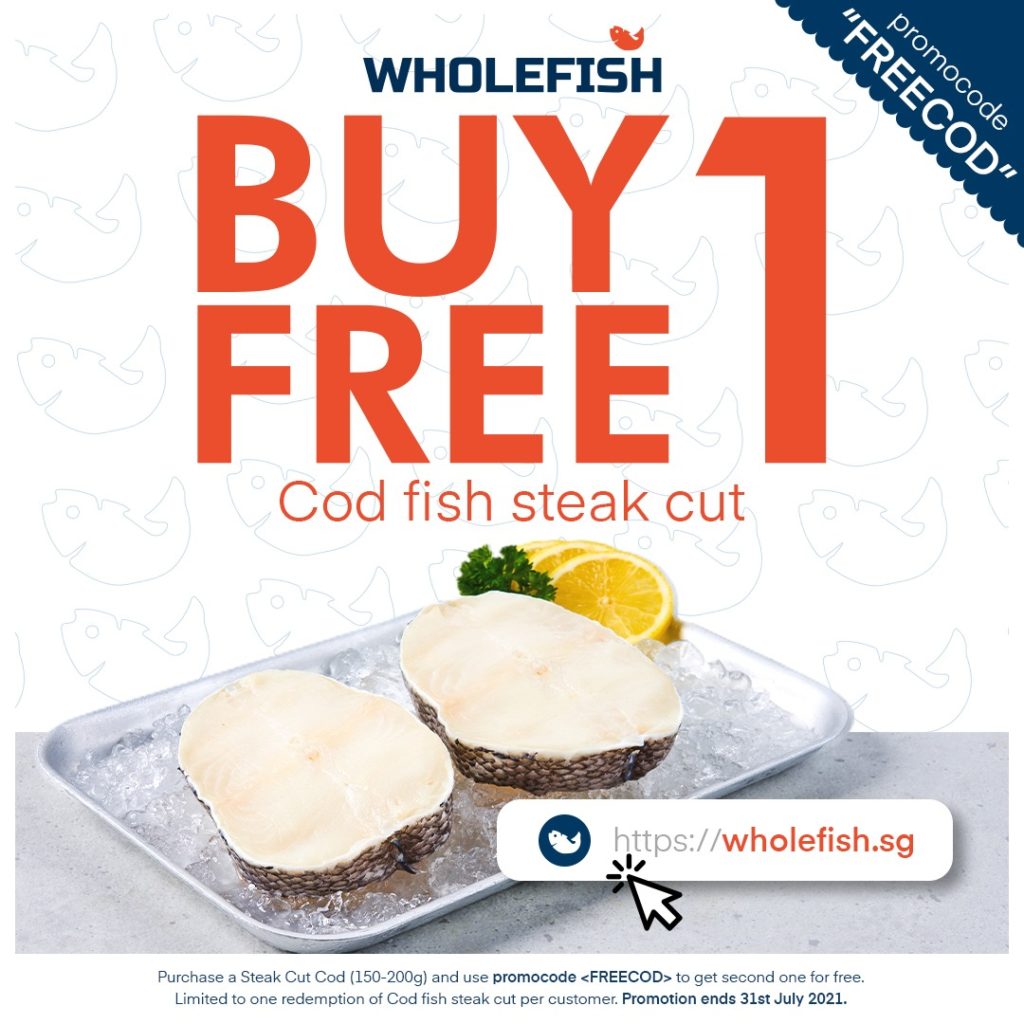 Wholefish.sg offers 1-for-1 Grade A Cod Fish Steak! | Why Not Deals