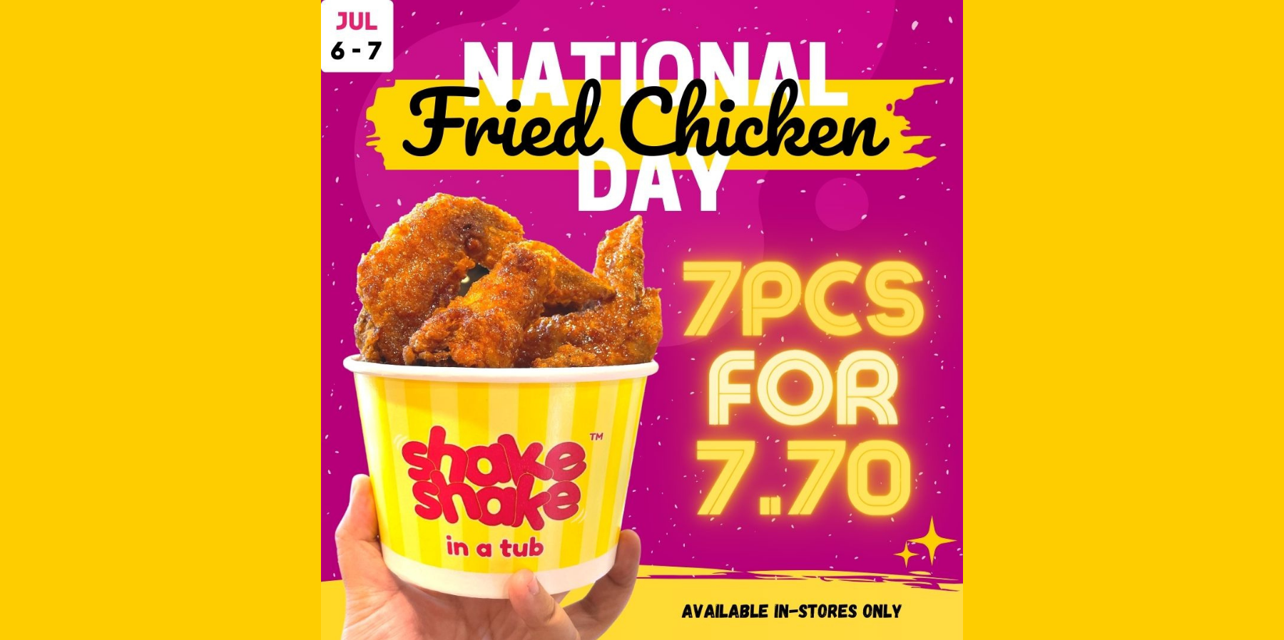7 Pieces of Fried Chicken Wings for only $7.70 at Shake Shake In The Tub!