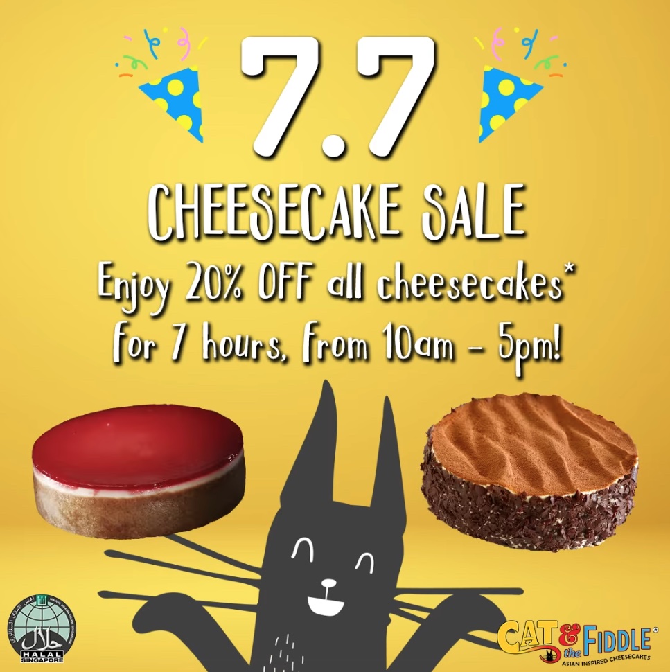 Cat & the Fiddle Singapore 20% Off Cheesecakes 7.7 Promotion only on 7 Jul 2021 | Why Not Deals 1