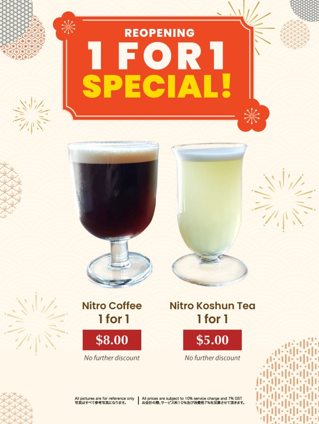 1-FOR-1 Nitro Brews at SUN with MOON Contemporary Japanese Dining & Cafe (Until 16 Sep 2021) | Why Not Deals