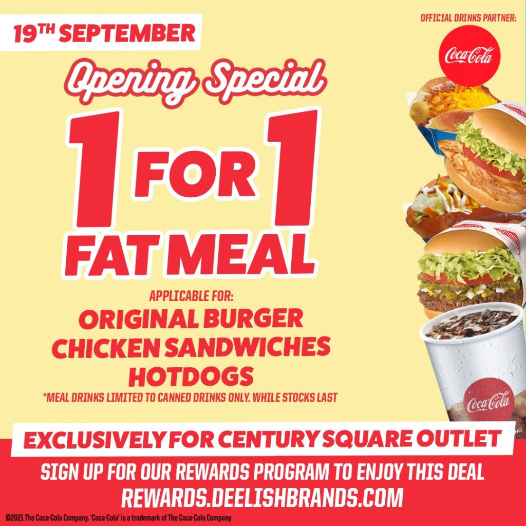 Enjoy crazy 1-1 & 50% deals at Fatburger’s newest outlet, Century Square! | Why Not Deals 3