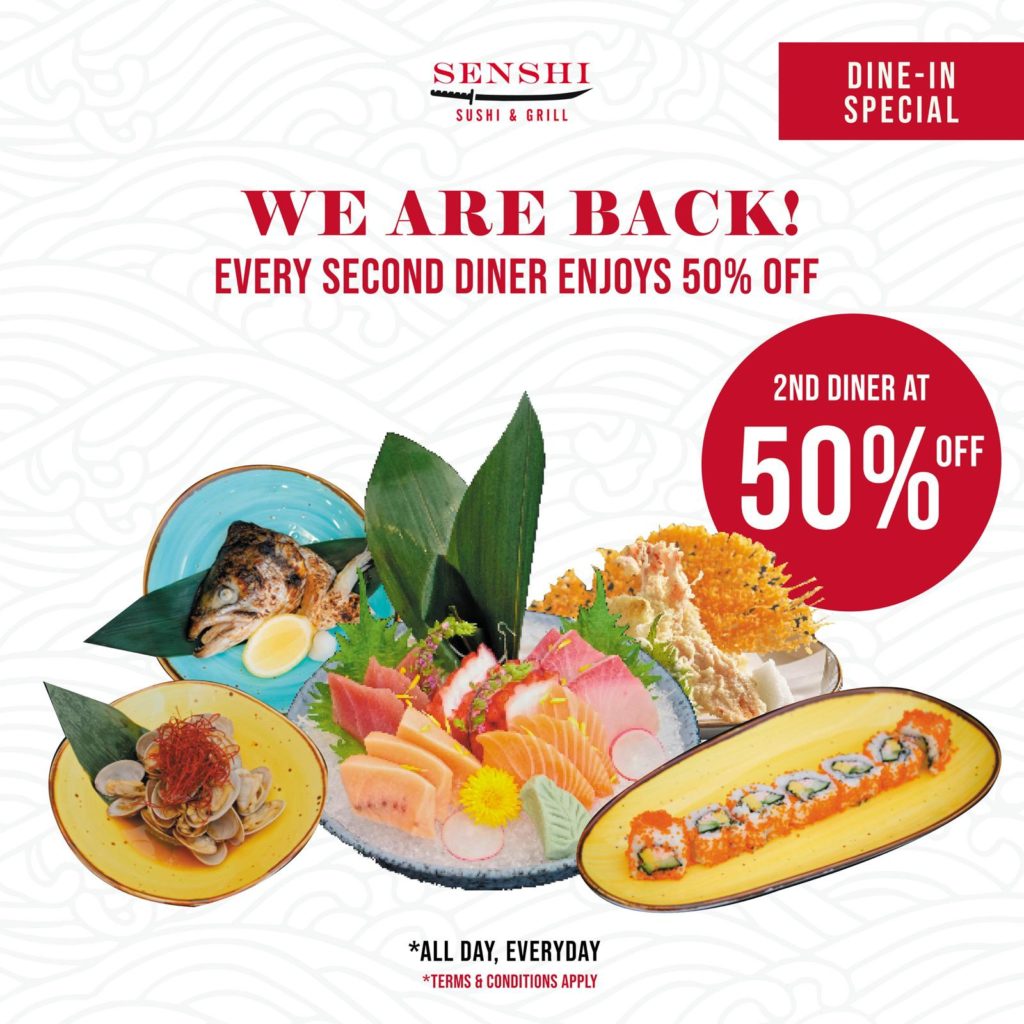 SENSHI's 50% OFF for 2nd diner is back! | Why Not Deals