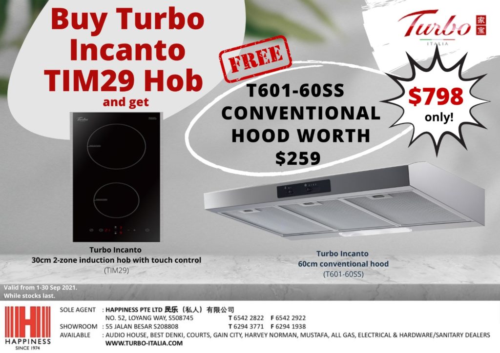 [Turbo Hob and Hood Promo] FREE Turbo Incanto T601-60SS Conventional Hood Worth $259 (T&Cs apply)! | Why Not Deals