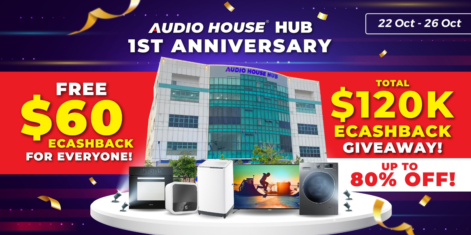 [Audio House Hub 1st Anniversary Sale] Up to 80% Off + Total $120,000 eCashback To Give Away This We