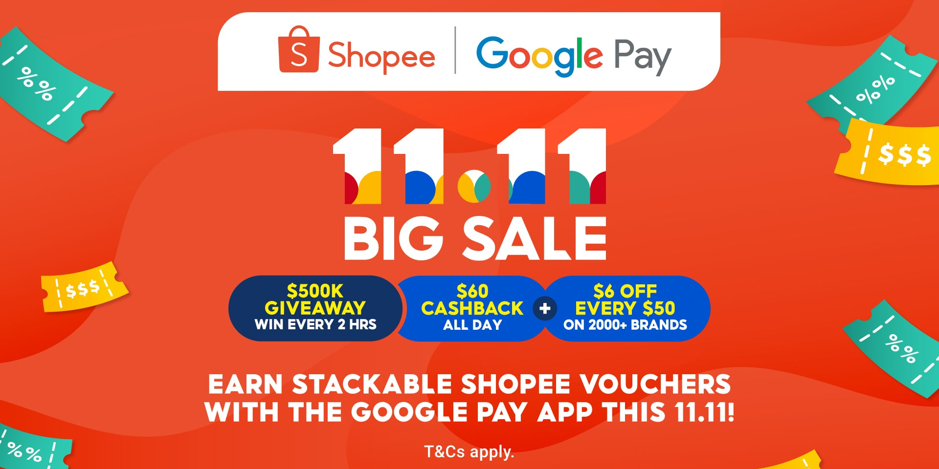 Shopee ties-up with Google Pay™ to bring sure-win vouchers to shoppers this 11.11