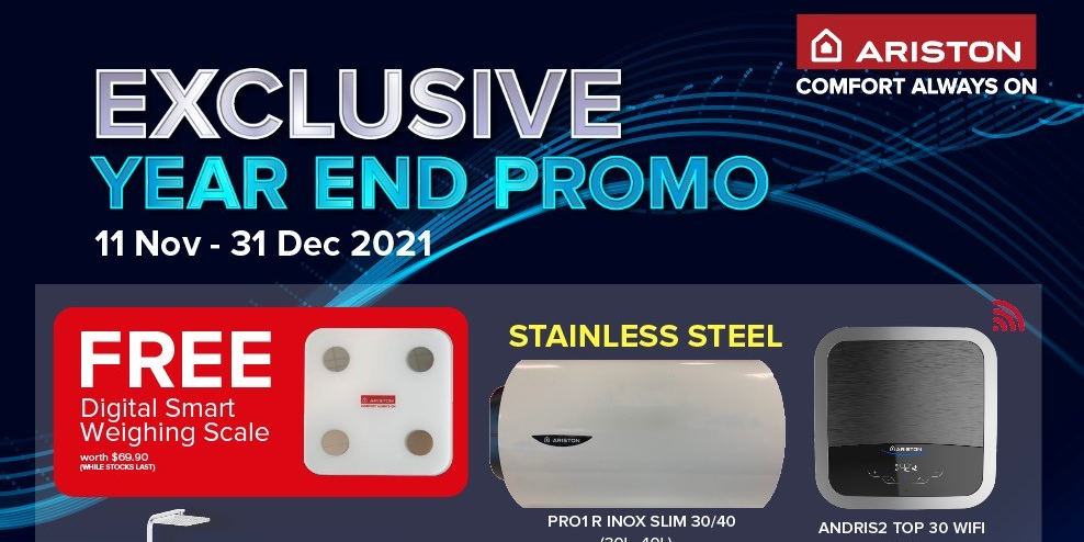 [Ariston Promo] Get FREE Digital Smart Weighing Scale Or Antibacterial Microfibre Towel (T&Cs apply)