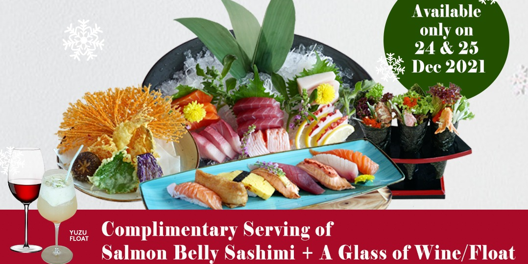 Christmas Special: FREE Salmon Belly Sashimi & Wine @ SENSHI💥🎄