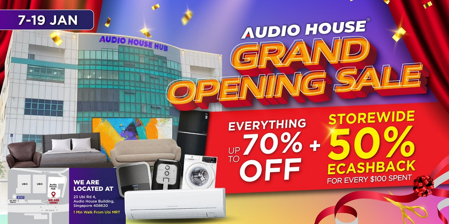 Up to 70% OFF + Storewide 50% eCashback for Every $100 Spent at Audio House Grand Opening Sale!