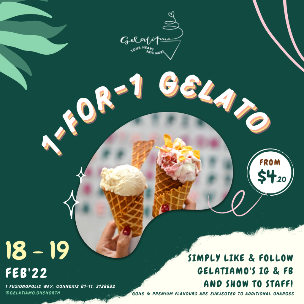 1-for-1 Gelato at newly launched GelatiAmo, only on 18 & 19 Feb! | Why Not Deals