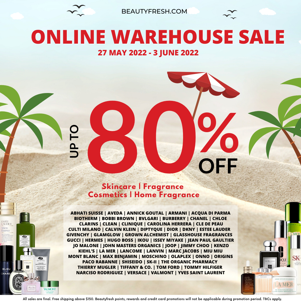 Beautyfresh Online Warehouse Sale: Up to 80% off Skincare, Fragrance, Cosmetics and Home Fragrance! | Why Not Deals