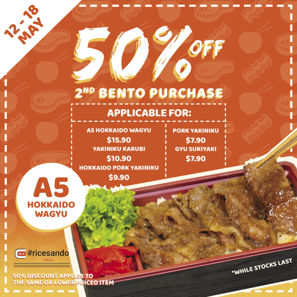 50% Off 2nd Bento Purchase at #ricesando tokyo | Why Not Deals