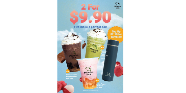 Beat the Heat This June Hols With Any 2 Of Milksha's Summer Frappe Series Drinks At Only $9.90 | Why Not Deals