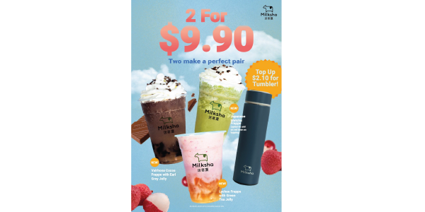 Beat the Heat This June Hols With Any 2 Of Milksha’s Summer Frappe Series Drinks At Only $9.90