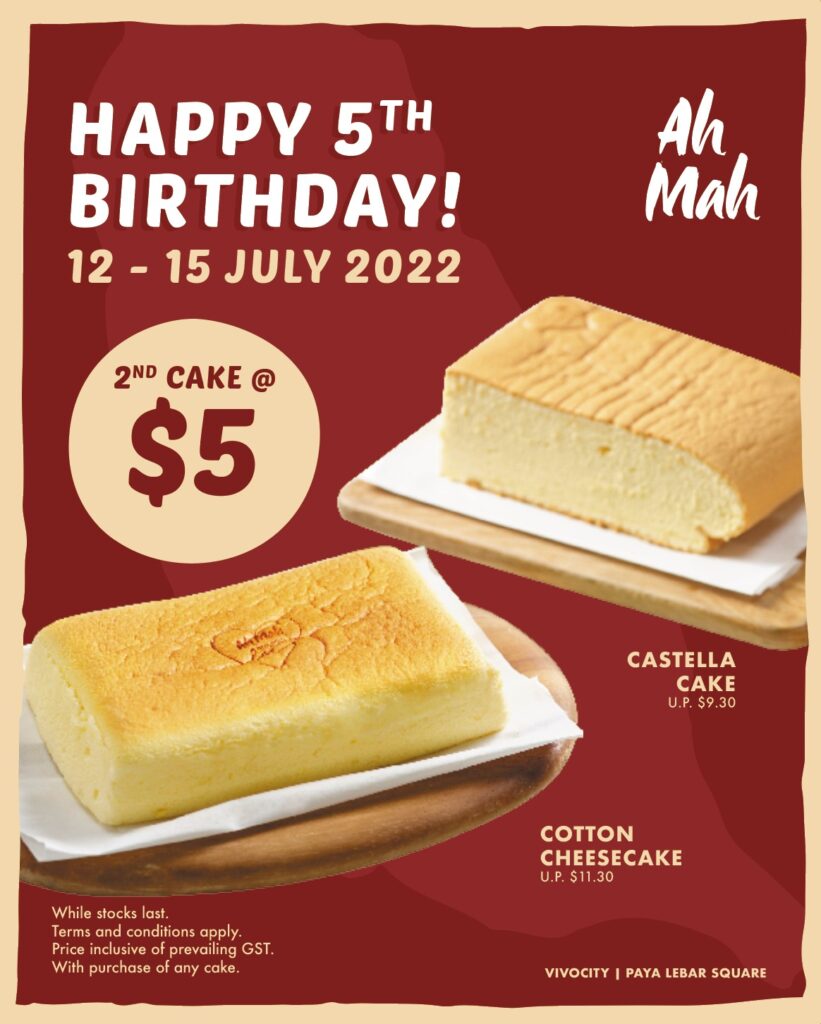 $5 Ah Mah Homemade Cake with any Cake Purchased (12-15 July 2022) | Why Not Deals
