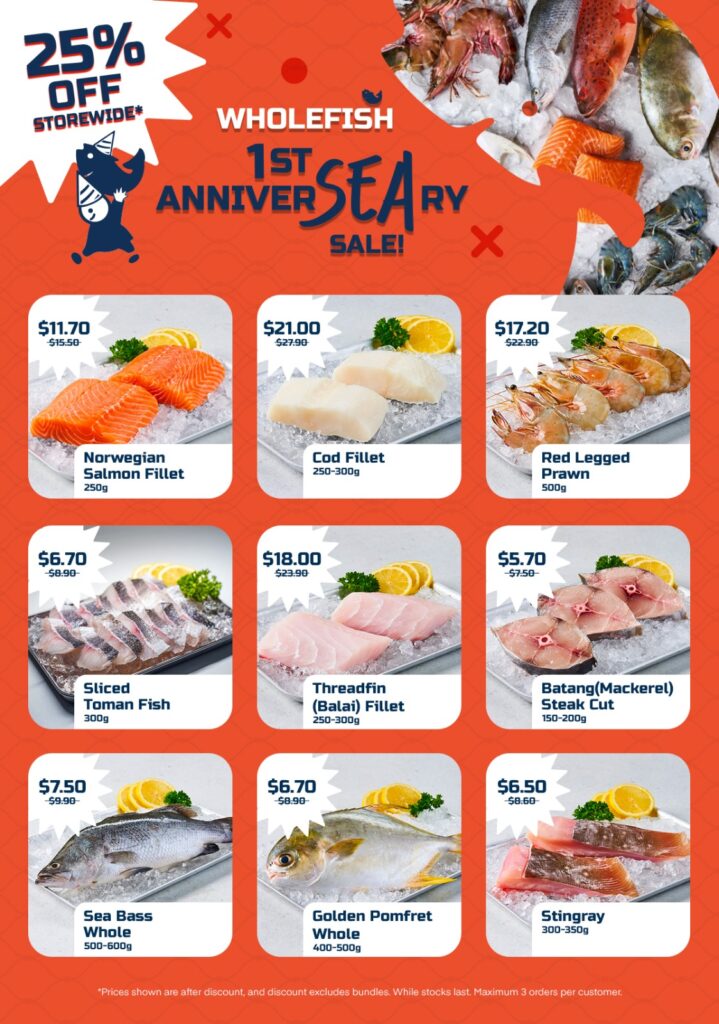 25% Off Sitewide at Wholefish.sg 1st Anniversary Sale for an entire month! | Why Not Deals