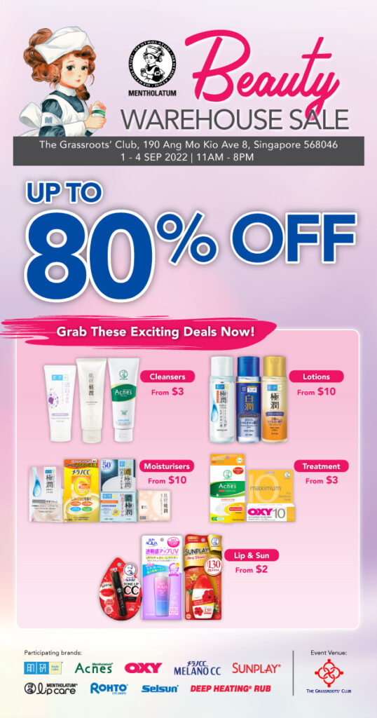 Mentholatum Beauty Warehouse Sale happening from 1 - 4 Sep 2022! | Why Not Deals