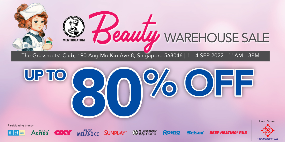Mentholatum Beauty Warehouse Sale happening from 1 – 4 Sep 2022!